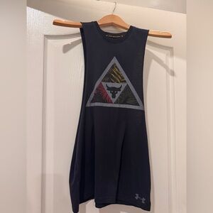 Under Armour Project Rock Black Tank with Triangular Graphic